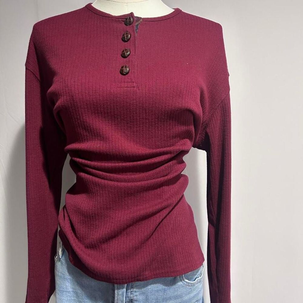 Karen-scott Women's Burgundy and Red Shirt